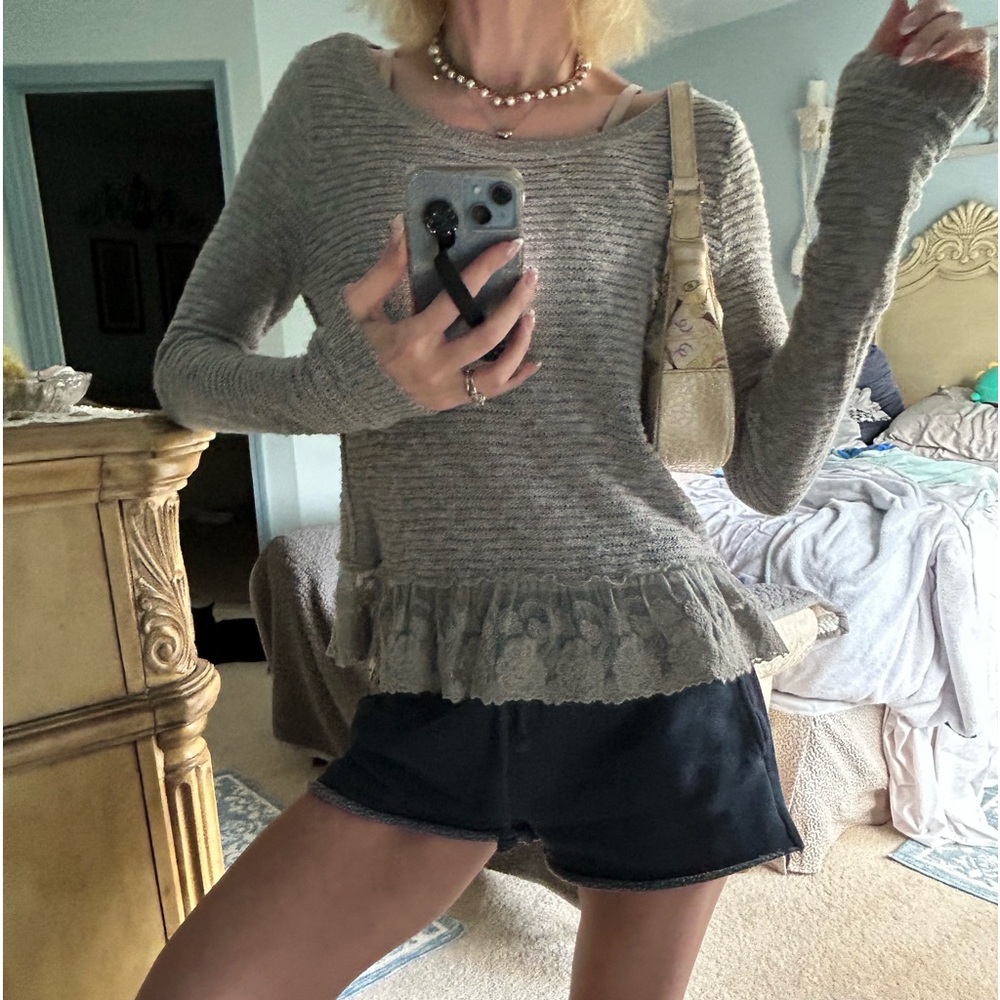 Y2k Abercrombie and fitch coquette babydoll Bella swan ruffle sweater - Picture 13 of 15